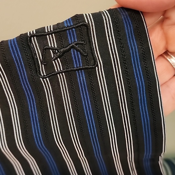 Champions Tour Golf Black and Blue Polo Shirt Classic Stripes - Picture 5 of 10